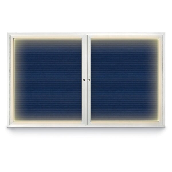 Indoor Enclosed Combo Board, 42"x32", Black Frame/Black Porc & Amethyst